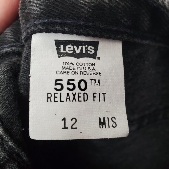 Vintage Levi's 550 Relaxed Fit Washed Black Denim Shorts Red Tab Made in USA - Picture 4 of 9